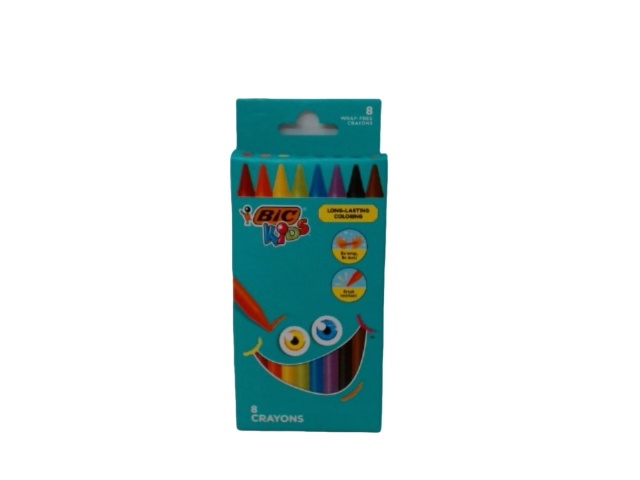 Crayons 8pk. Wrap Free Ass\'t Colours Bic Kids