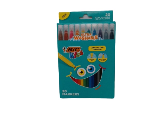 Markers 20pk. Ultra Washable Ass\'t Colours Bic Kids