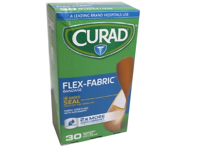 Bandages Flex Fabric 30pk. Curad