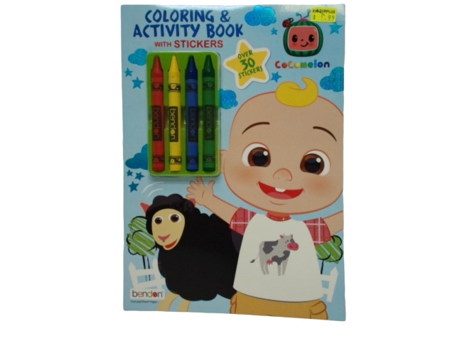 Coloring & Activity Book w/4 Crayons & Stickers Cocomelon
