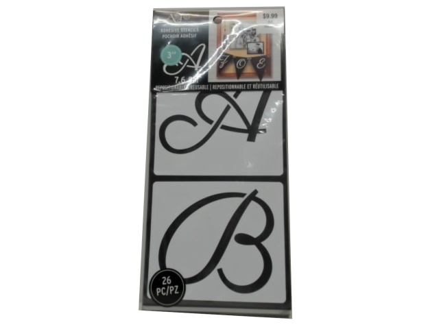 Adhesive Stencils 3 Cursive 26pcs.\