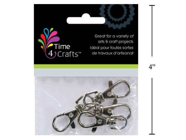 Trigger snap clip 4 pack 40mm silver