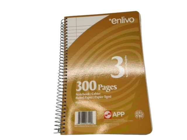 3 Subject Notebook 300 Pages Enlivo