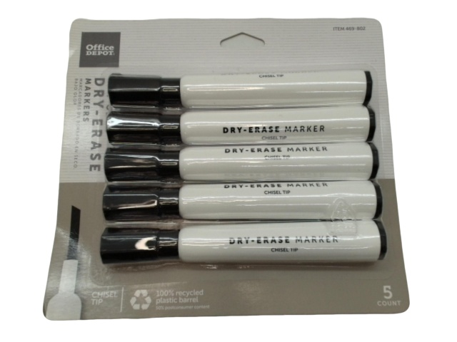 Dry Erase Markers 5pk. Black Office Depot