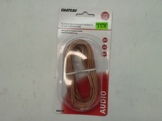 Clear Speaker Wire 22g - 25ft