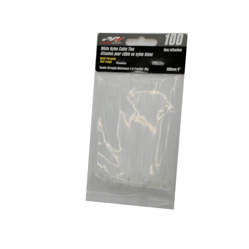 White nylon cable ties 4 inch 100 pack 8kg Precision Acoustics