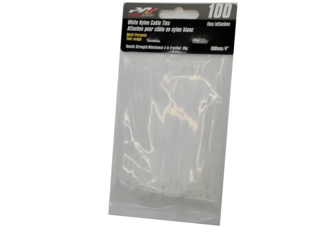 White nylon cable ties 4 inch 100 pack 8kg Precision Acoustics
