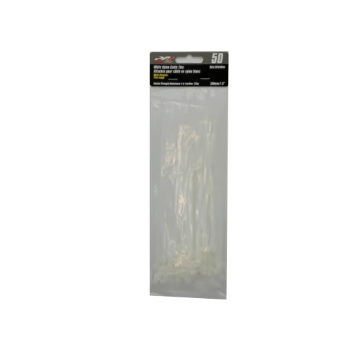 White nylon cable ties 7.8 inch 50 pack 22kg Precision Acoustics