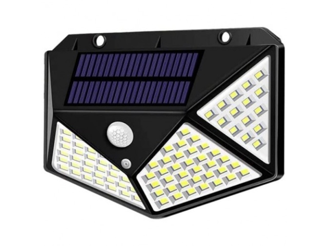 Solar LED Light with motion sensor - on/off switch with 3 modes - 100 LEDs (endcap)