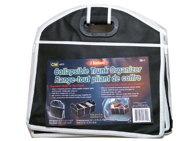 Trunk organizer 3 sections collapsible 20.75x12.5x12.5 inches
