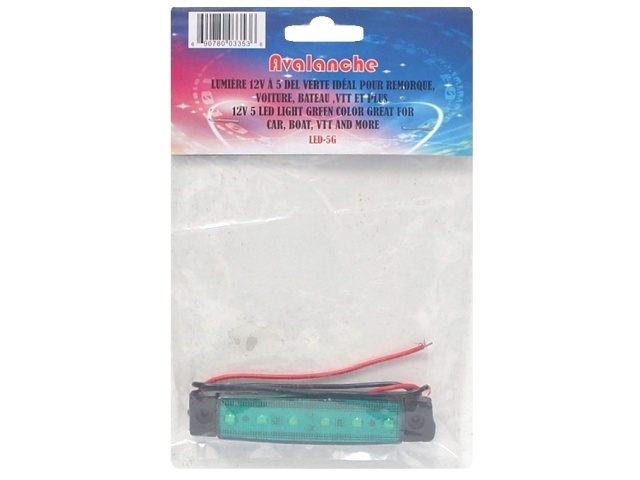 green 6 LED strip 12 volt for car boat trailer etc..
