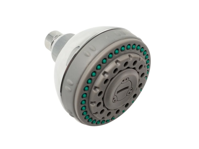 Wall Mount Showerhead Round 4in 10cm 3-Settings Chrome Plated ABS