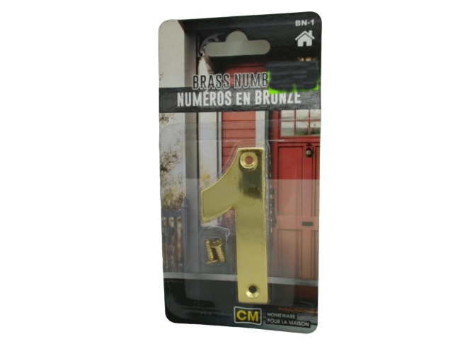 Brass House Number 1 3 inch