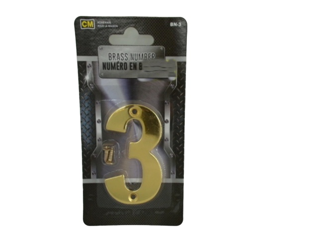 Brass House Number 3 3 inch
