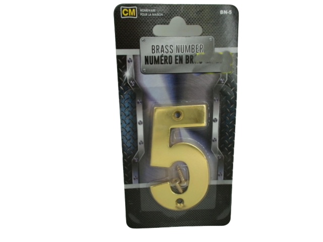 Brass House Number 5 3 inch