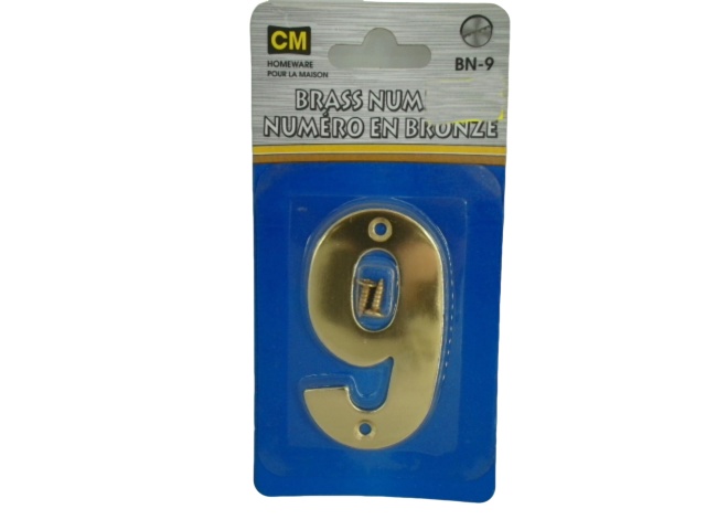Brass House Number 9 3 inch