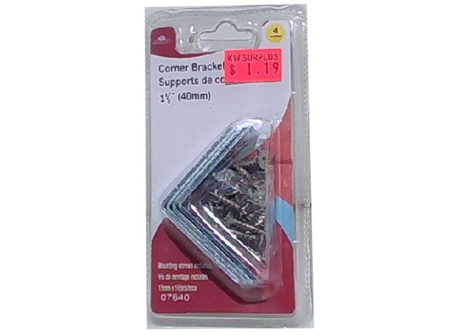Corner Brackets 1-1/2  4pcs. Set w/ screws\