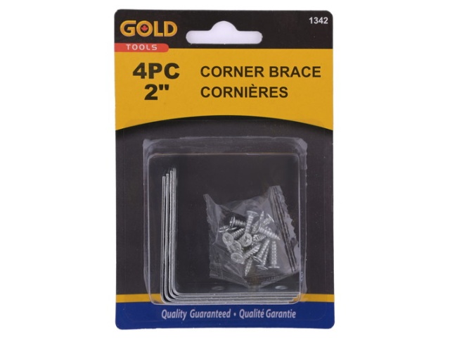 Corner brace with screws 2 inch 4 pc