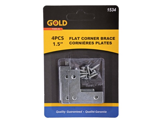 Flat corner brace mending plate 1.5 inch pack of 4 with screws