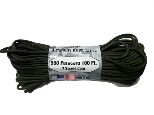 Rope 550 Paracord 100\' Green Camo
