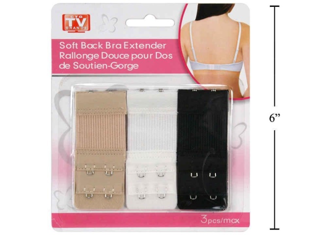 Bra extender soft back 3 pack nude/white/black