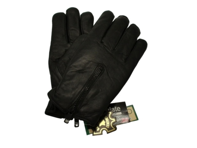 Leather Gloves Lined Black Assorted Sizes - each sold individually