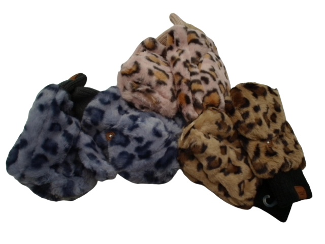 Snow Leopard Mittens Assorted Ladies - each sold individually