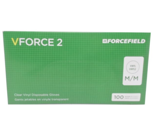 Vinyl Gloves Medium 100pk. Disposable Clear Or Blue Vforce 2