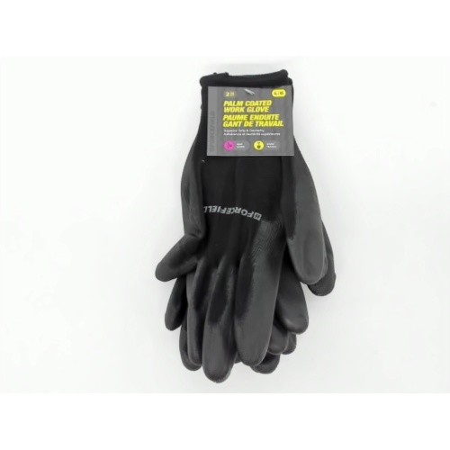 Work Gloves 2pk. Lg Palm Coated Black Forcefield(endcap) (promo)