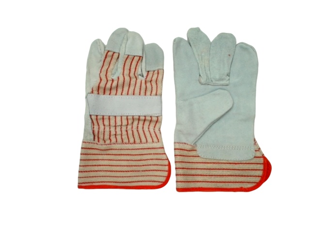Work Gloves Single Palm Leather Red Gumti