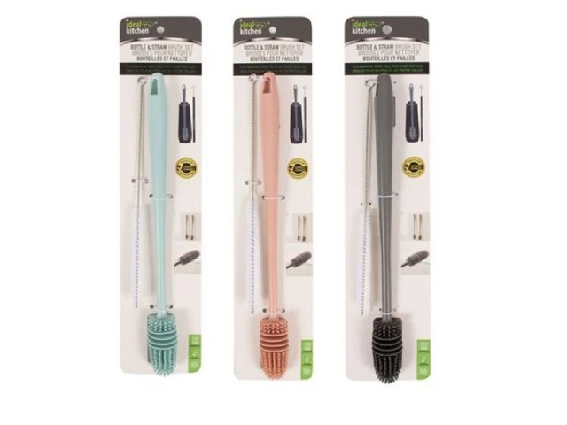 Bottle & Straw Brush Set - assorted colours each sold individually