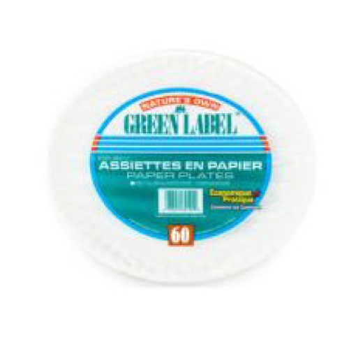 GREEN LABEL 6 PAPER PLATES 60/PACK