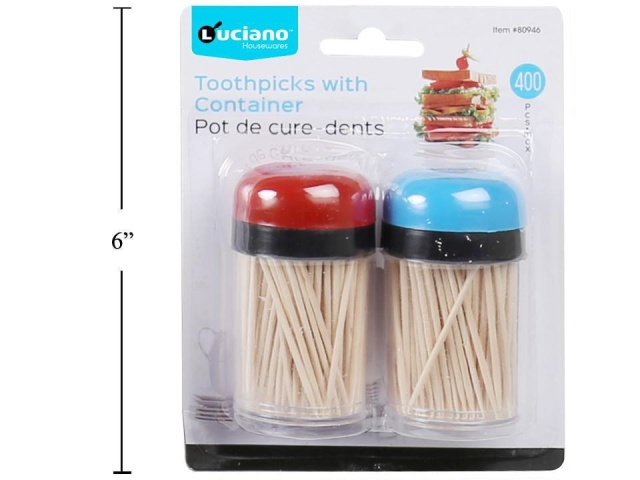 Toothpicks with container - 400 pc - 2 containers