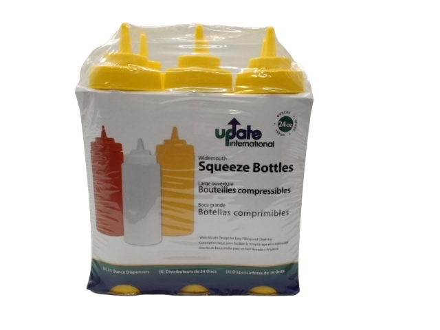 Widemouth Squeeze Bottle 24oz. 6pk. Yellow (or $0.99ea)