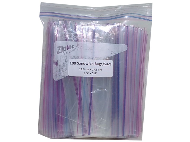 Ziploc sandwich bags 16.5x14.9cm 6.5x5.8 inch 100 pack