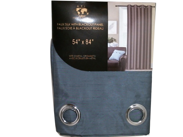 Black Out Charcoal  Faux Silk Curtains 58X84 Inch Size