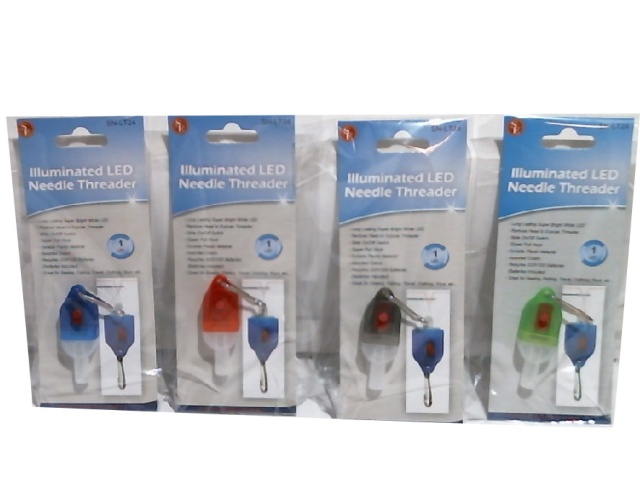 Needle Threader Illuminated LED Assorted Colours - each sold individually