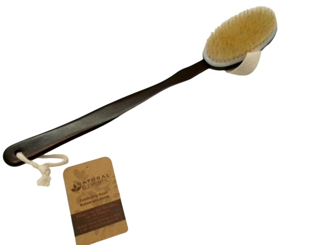 Exfoliating Shower Brush 16 Wood Handle Natural Elements\