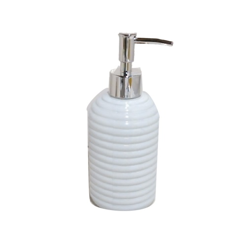 Glass Soap Pump,White w/Decal