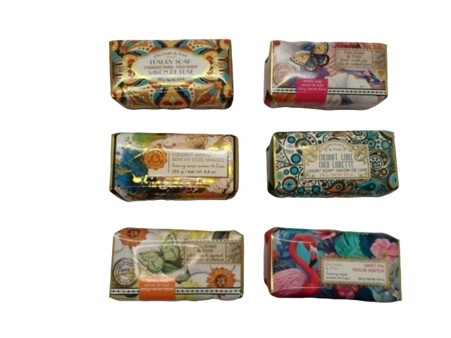 Luxury Bar Soap 250g. Orchard & Vine Assorted - each sold individually