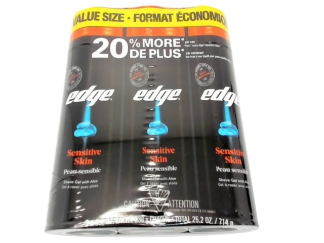 Shave Gel Sensitive Skin 3pk. x 238g. Edge (Or $3.49ea)
