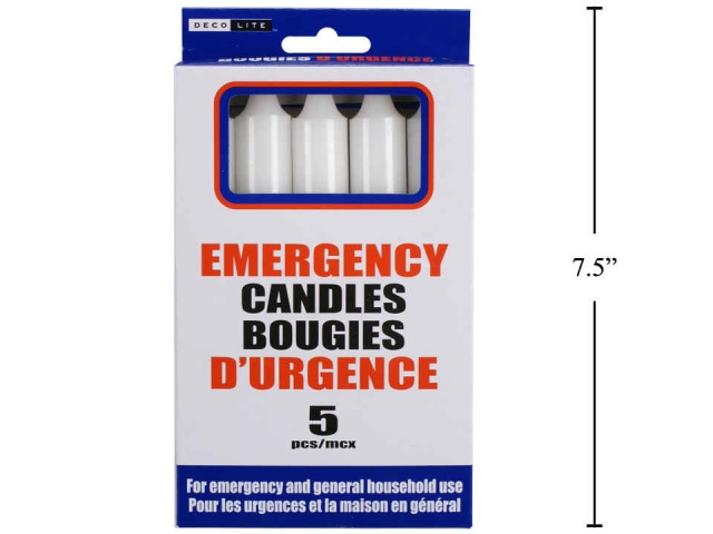 Emergency Candle Set colour box  6.5 inch 5 pc