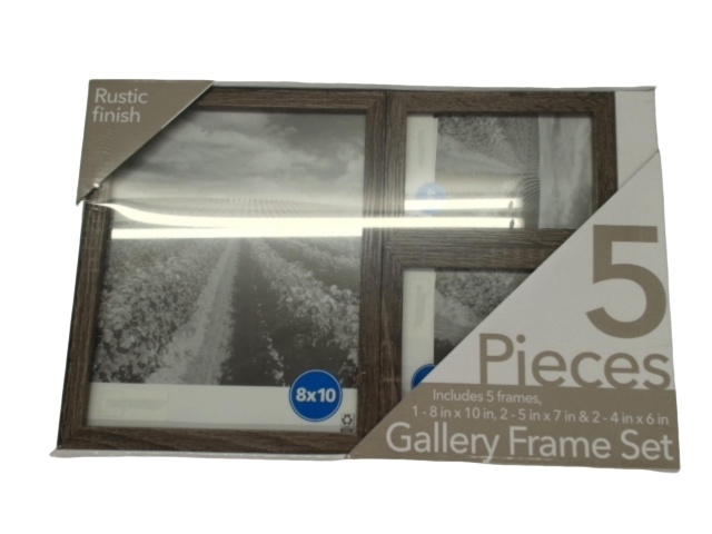Gallery Frame Set 5pcs. Rustic Finish