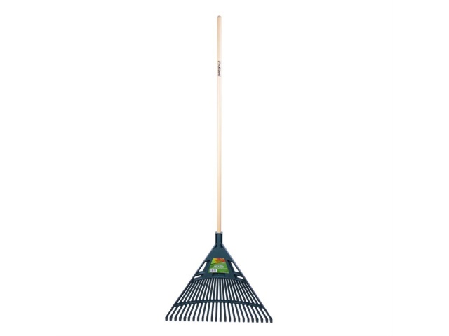 Lawn & Leaf Rake 24in Plastic Head 24-Tine 47in Wood Handle