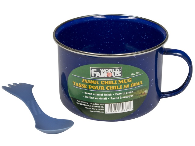 Enamel chili mug 800ml 27oz 13cm 5 inch diameter