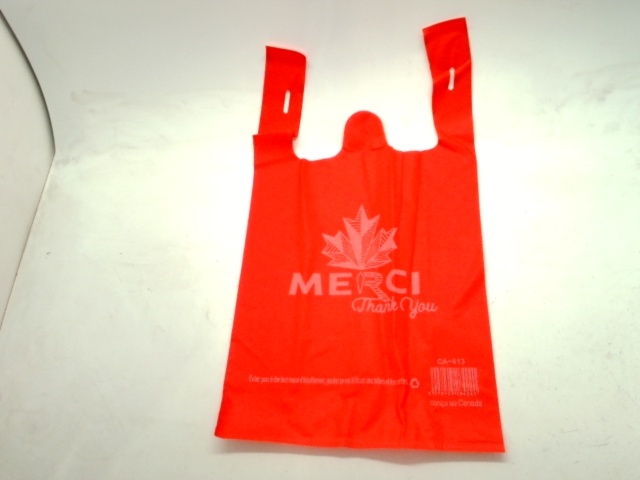 Reusable Shopping Bag Red Merci Thank You\