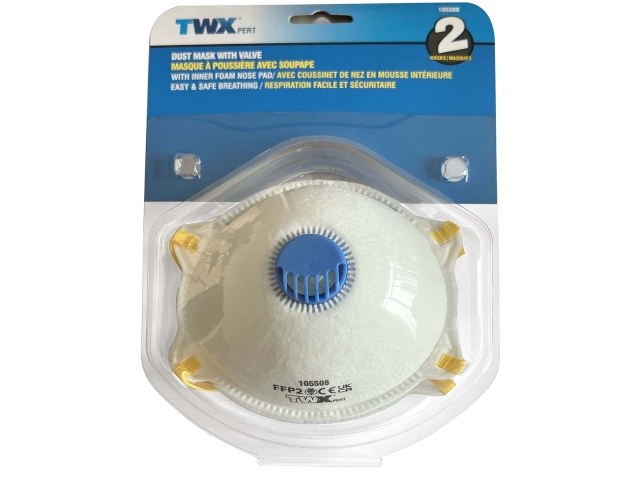 2 pcs Dust Mask w/Valve 3Ply