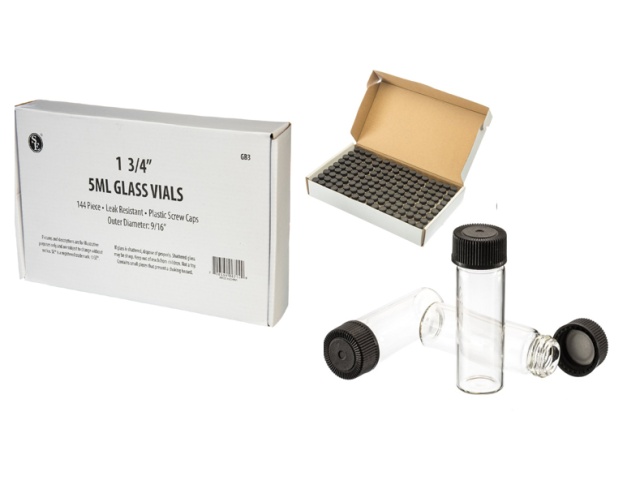Glass Vial 1-3/4 w/Black Cap Or 12/$3.99\