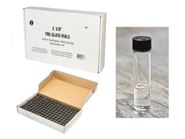Glass Vial 2-3/8 w/Black Cap Or 12/$4.99\