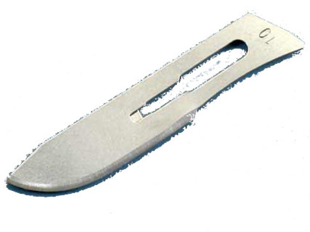 Scalpel blades, 100/box, #10 for use w/ #3 handle
